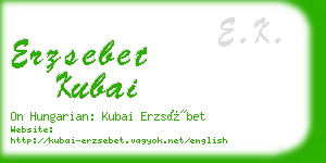 erzsebet kubai business card